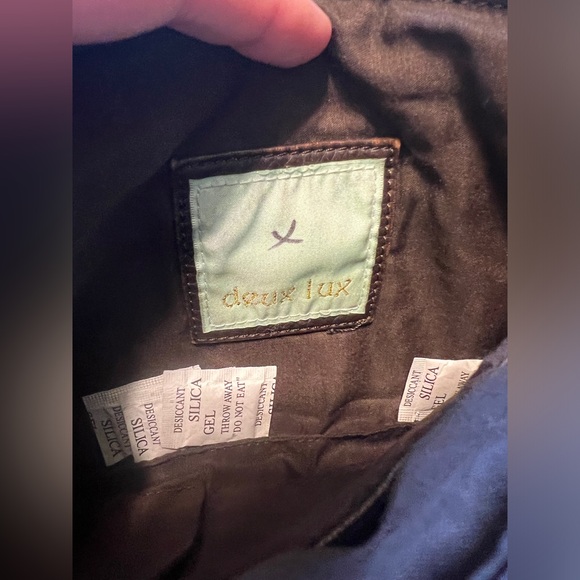 New deux lux Brown Vegan Leather Pouch Bag - Picture 3 of 4